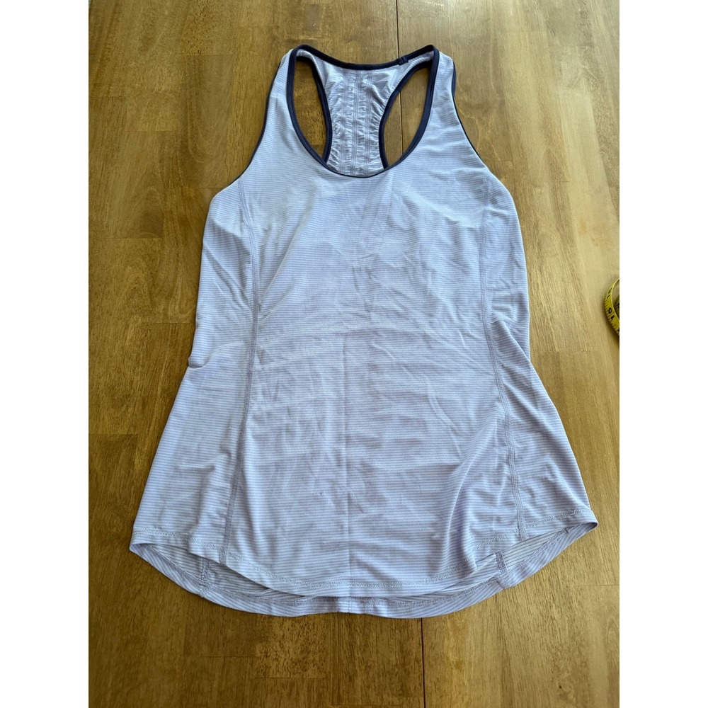 Lululemon Racerback Athletic Tank Top Lavender Purple Stripe Women Size 6